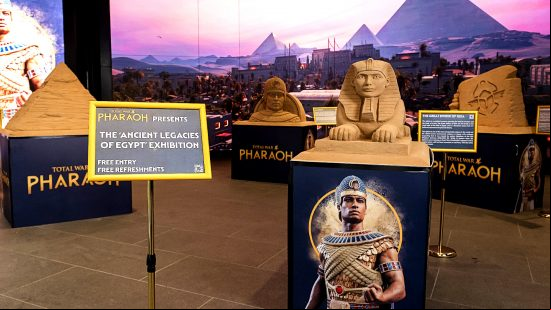 Total War Pharaoh - The Ancient Legacies of Egypt exhibition at The Outernet London, built by Sand In Your Eye.