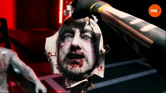 Vincent's decapitated head talks to you as a milky substance leaks from his eyes.