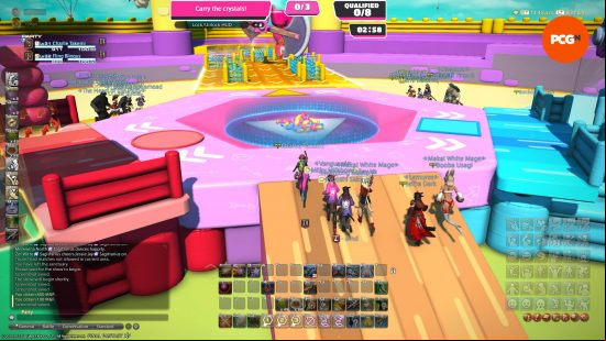 FFXIV Fall Guys crystal carry - several players take on a series of inflatable assault courses in the MMO.