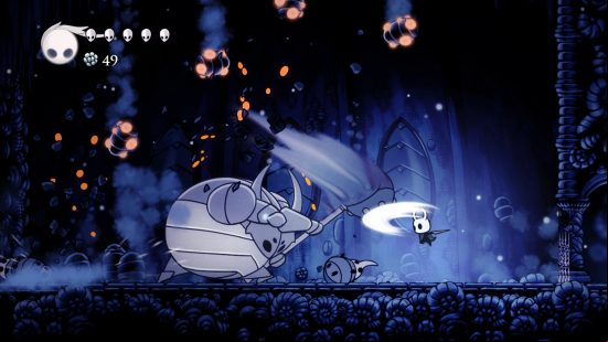 hollow knight fighting the false knight boss