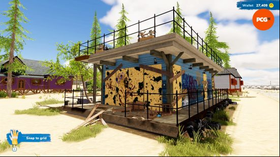 A rundown shack in need of renovation in House Flipper 2.