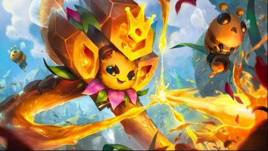 A bee-like alien creature with tentacles creates honey smirking evilly