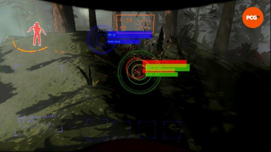 A Lethal company scan showing an item of interest, the ship, and circuit bees, some of the Lethal Company monsters.