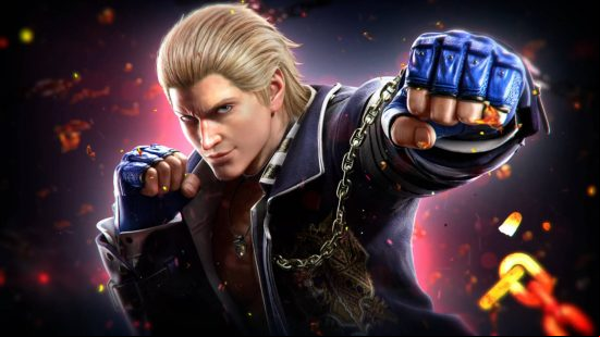 Tekken 8 roster: Steve is wearing sparring gloves and a jacket with a chain.