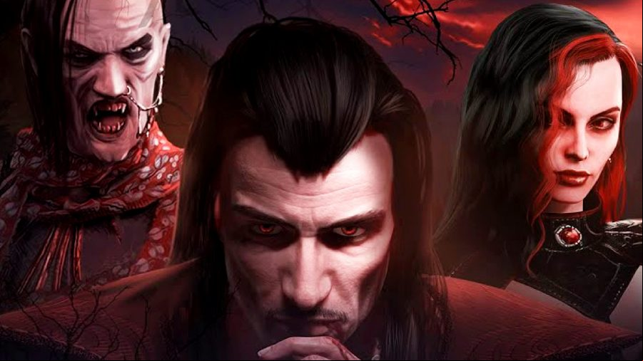 Vampire Dynasty - Three vampires stand together, looking sinister.