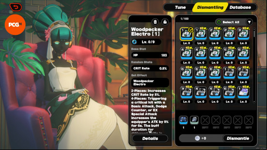 An image of the Drive Drive Dismantling UI in Bardic Needle in Zenless Zone Zero.