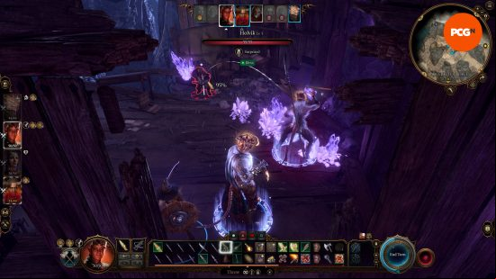 An underground combat sequence in Baldur's Gate 3