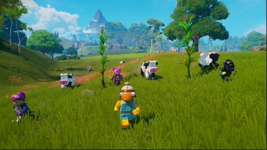 The Lego Fortnite map is built from the grasslands out