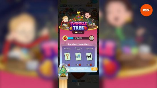 The Monopoly Go Twinkle Tree event screen