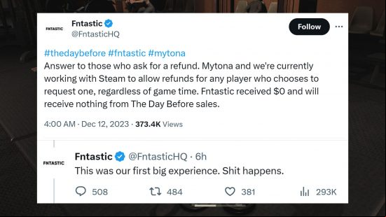 The Day Before refunds: tweets about the day before's refund situation