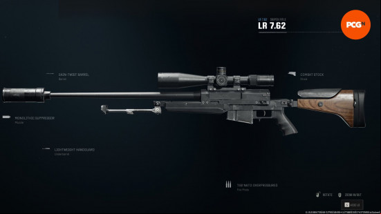 Best Warzone sniper rifles: a large sniper rifle with a wooden stock.