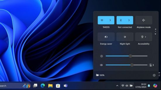 Windows 12 Quick Settings