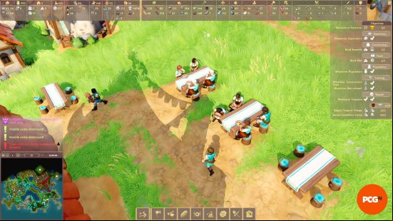 Tiny German colonists go about their lives in Pioneers of Pagonia, one of the best city building games.