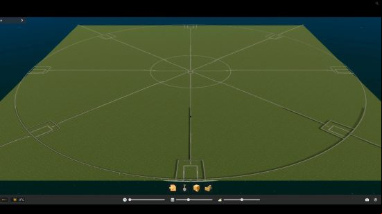 Cities Skylines 2 mods: a huge grass field, with a circular road.