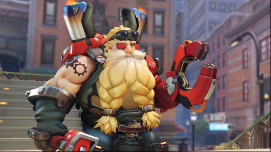 Overwatch 2 tier list: Tobjorn has a mechanical arm and a massive beard.