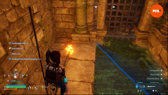 A Palworld copper key opens a chest to give rewards