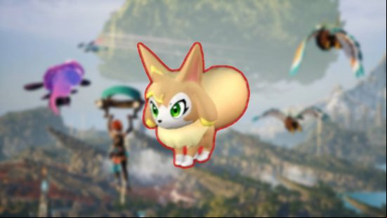 Palworld Vixy farming - Vixy on a Palworld background