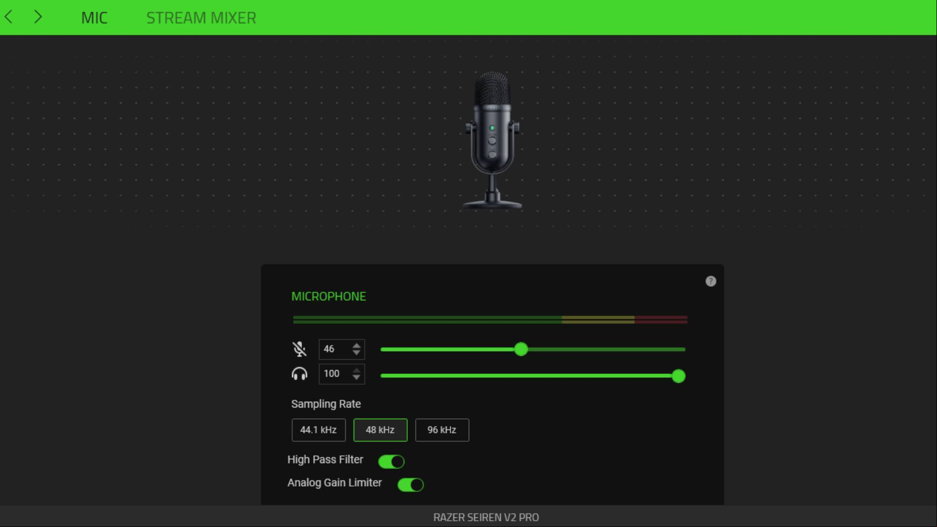 Razer Seiren V2 Pro Synapse software