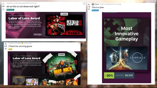 Red Dead Redemption 2 Labor of Love Steam award: reddit posts about RDR2 winning
