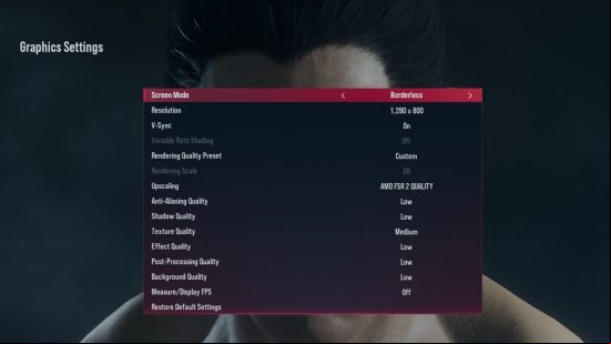 Tekken 8 graphics settings for Steam Deck