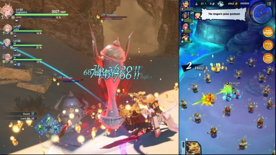 A comparison between the Granblue Fantasy Relink and Dragalia Lost Slime monsters.