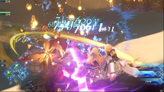 Beating up two Silverslimes in Granblue Fantasy Relink.