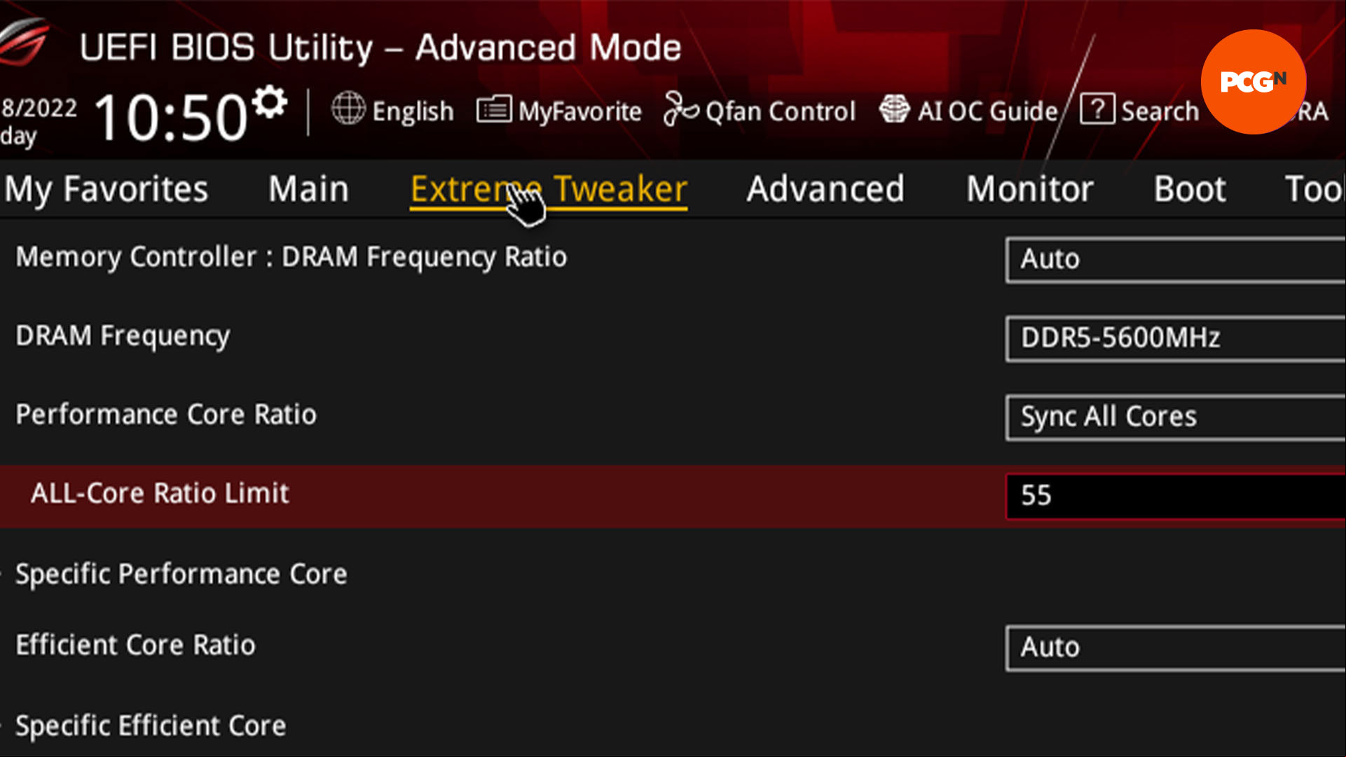 How to overclock a Core i5-13600K: Set core ratio