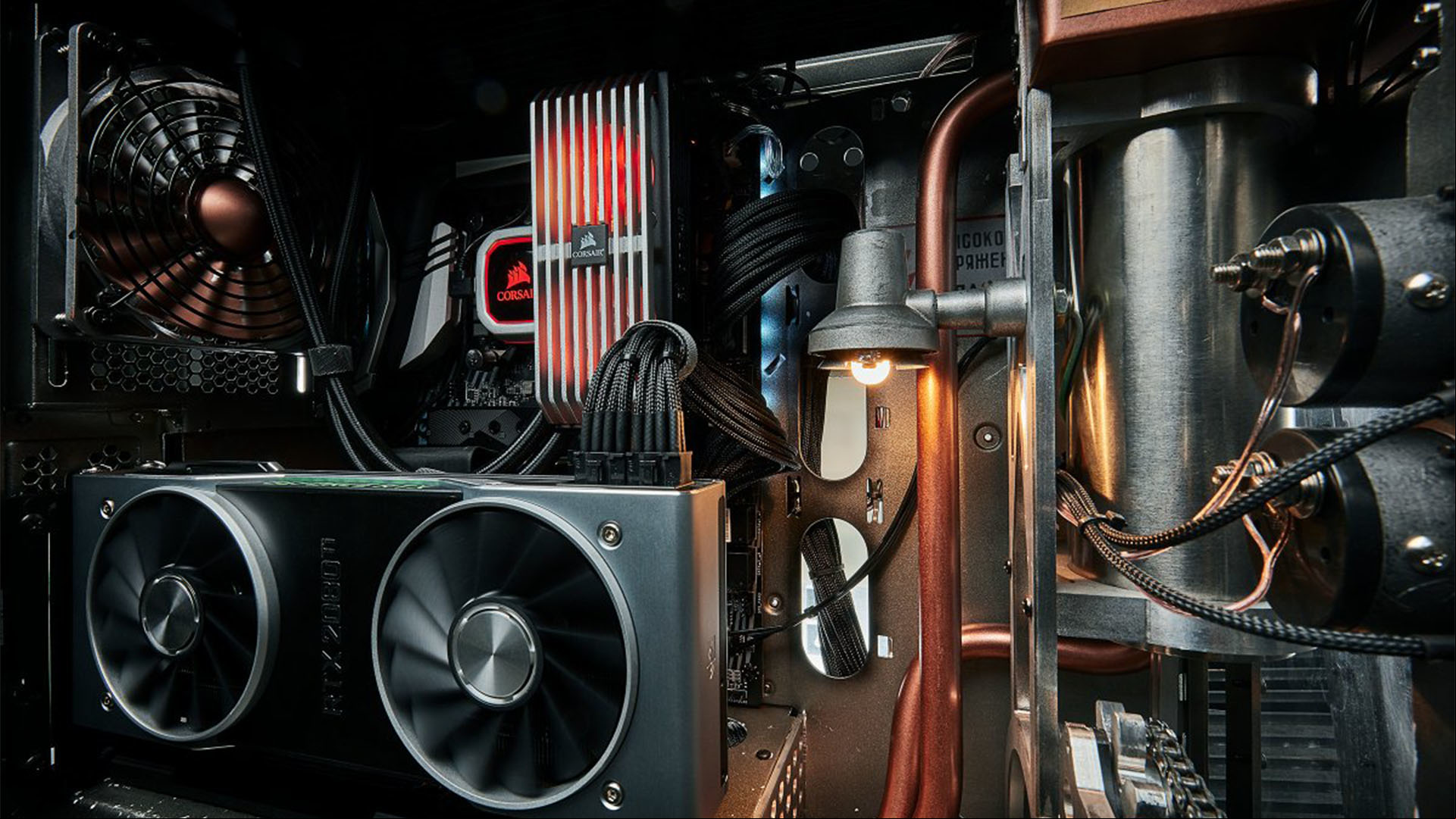 The inside of a Metro Exodus gaming PC build