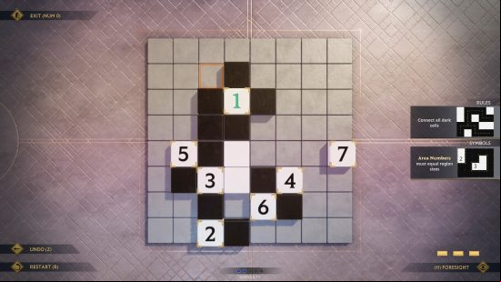 A number game, taking place on a simple board, in Islands of Insight, one of the best puzzle games.