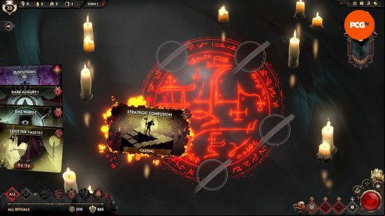A Strategic Confusion card, for one of the best Solium Infernum Rituals, sits in the ritual circle having been cast.