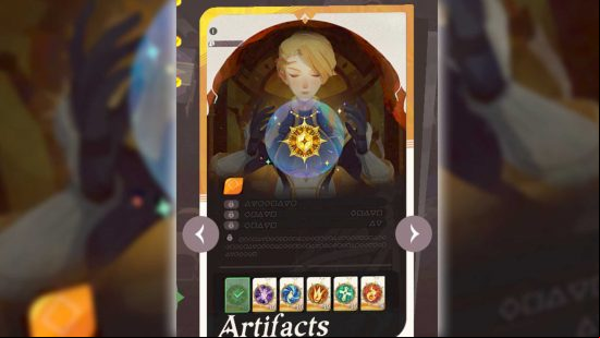 The AFK Journey Artifacts screen.