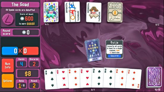 A typical game in Balatro, one of the best offline games, as the player takes on a Big Blind with a collection of Jokers on their side.