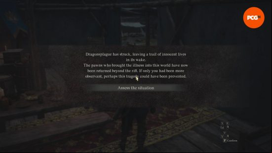 Dragon's Dogma 2 Dragonsplague: a text message telling about a rampage that happened the previous evening.
