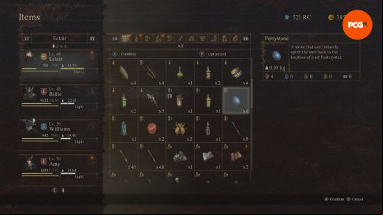 dd2-ferrystones Dragon's Dogma 2 Ferrystones: an inventory menu in a videogame showing a glowing blue stone.