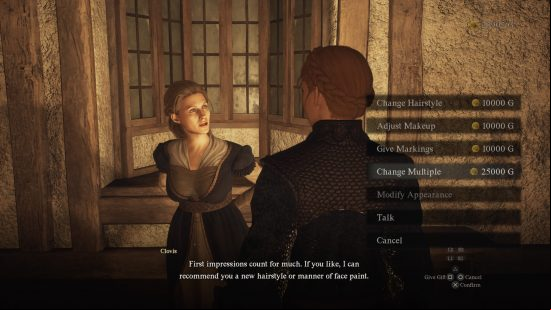 editing appearance at clovis's barberie in dragon's dogma 2