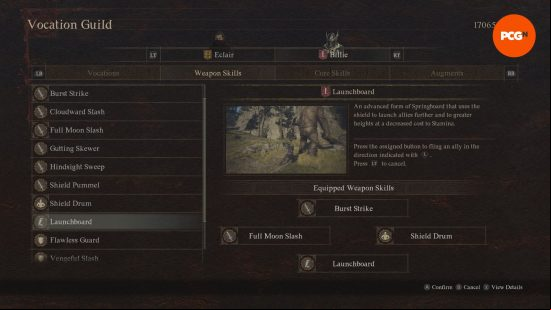 dragons-dogma-2-fighter-weapon-skills Dragon's Dogma 2 Fighter build: a videogame menu showing the skills of the Fighter class.