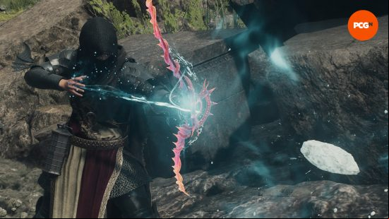 a warfarer shooting an arctic bolt in dragons dogma 2