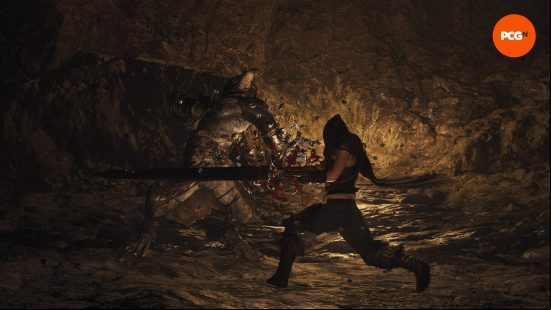 a warfarer using a greatsword in dragons dogma 2
