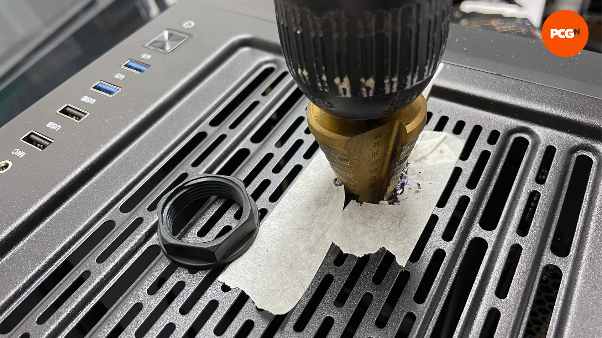 How to fit a fill port to your PC water cooling system: Drill hole with step drill