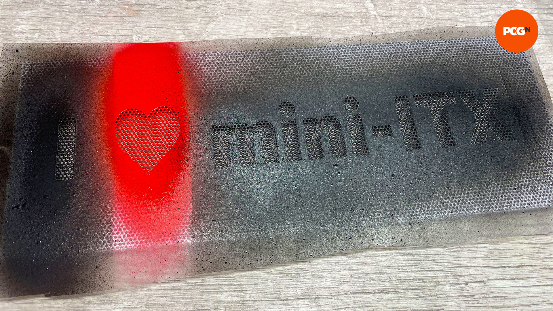 How to make a PC case spray paint stencil: Spray over mask