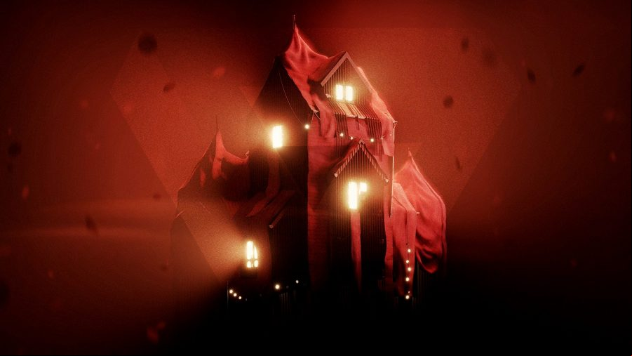 The key art for Reveil shows a red house with lights in the windows.