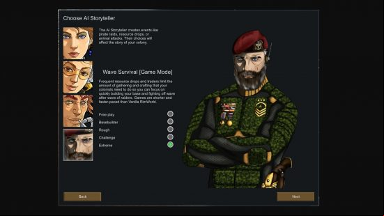 Rimworld mods: a military man, with a red beret and a greying beard.