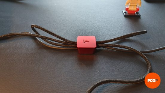 Secretlab Magnnus Pro reiew image showing the cable management accessories.
