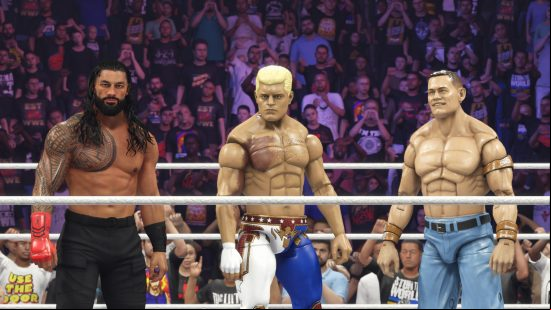 WWE 2K24 best settings gameplay cody rhodes, roman reigns, and john cena