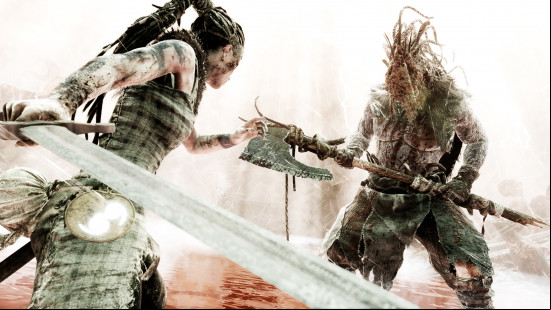 Best Viking games: Senua squares up to an ax-wielding enemy