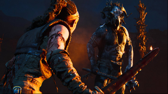 Best viking games: Senua faces off against a draugr in Hellblade 2