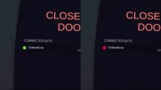 A two-sided image shows the death status of an alive and dead player thanks to Content Warning mod Death Status.