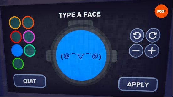 Content Warning mod Extended Player Names allows you to use more characters in your name, shown with seven characters on a blue Suit face.
