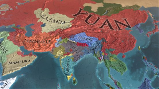 A screenshot of Asia taken from the Winds of Change DLC for Europa Universalis 4.