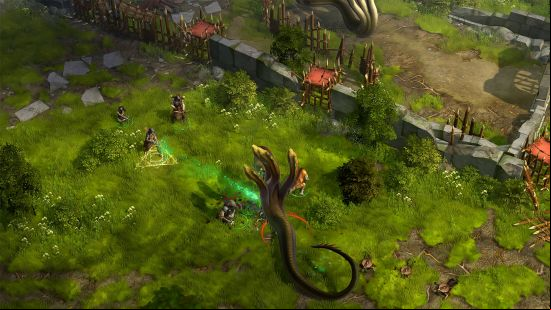 Games like BG3: a team of archers and a cleric try to take on a hydra and a beast in Pathfinder Kingmaker.